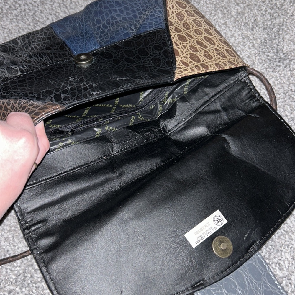 Leather Patchwork Purse With Snap Closure - image 3